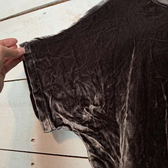 Madewell Velvet Bow-back Tee Dress Dark Metal Grey Size Small - Picture 4 of 8